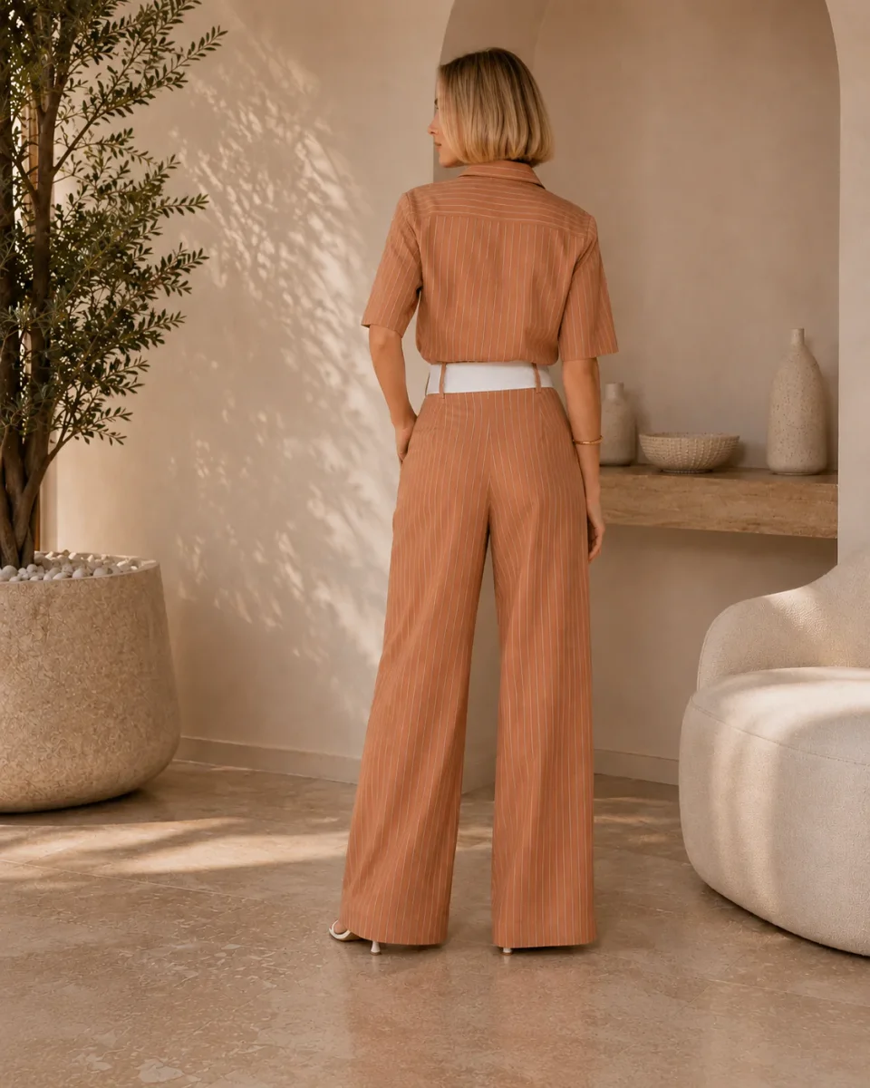 Calça Bicolor Risca de Giz Loub - Image 7