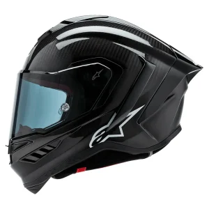 CAPACETE ALPINESTARS SR10 SOLID MATT GLOSS – Preto Carbono Brilhante Fosco