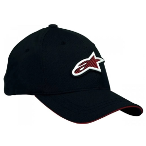 BONÉ ALPINESTARS RUBBER LOGO SINTÉTICO – Preto e Vermelho
