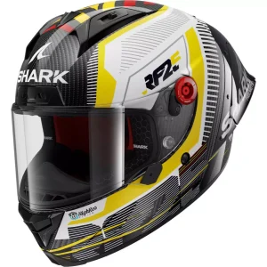 CAPACETE SHARK AERON-GP REP RAUL FERNANDEZ SIGNATURE DWY – Preto Branco e Amarelo