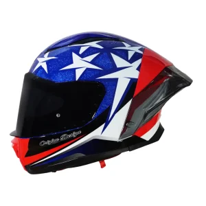 CAPACETE ORIGINE PISTA STAR AMERICA GLOSS – Branco e Azul Brilhante