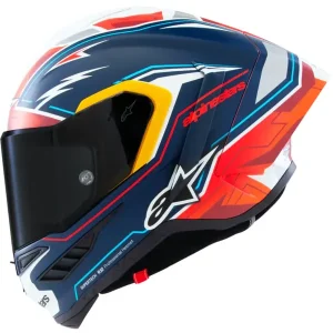CAPACETE ALPINESTARS SR10 PEDRO ACOSTA MATT – Azul Vermelho e Branco