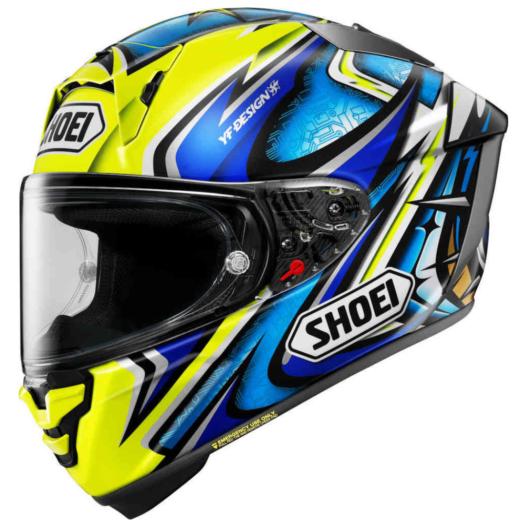 CAPACETE SHOEI X-SPR PRO DAIJIRO TC-3 – Amarelo e Azul - Image 2