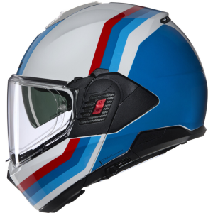 CAPACETE NOLAN N120-1 LINEO ESCAMOTEÁVEL – Branco Azul e Vermelho