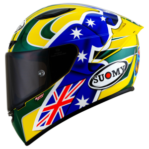 CAPACETE SUOMY TRACK-1 TROY BAYLISS 2005 – Amarelo Verde e Azul