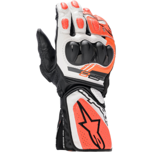 LUVA ALPINESTARS SP-8 V3 – Preta Vermelha Flúor e Branca