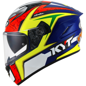 CAPACETE KYT NF-R DALLA PORTA – Vermelho Verde Azul e Amarelo Flúor