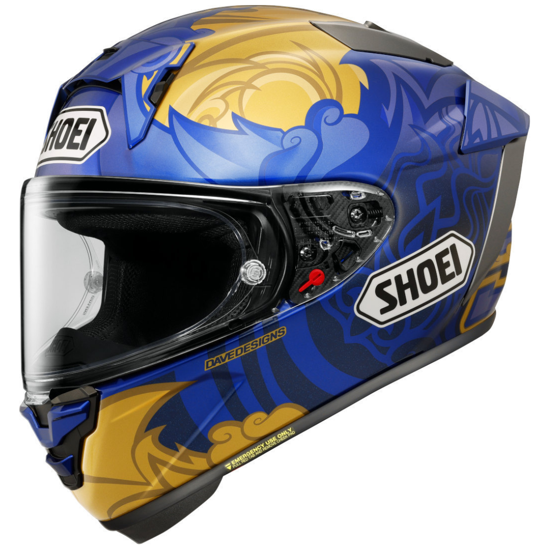 CAPACETE SHOEI X-SPR PRO MÁRQUEZ THAI TC-2 – Azul e Dourado