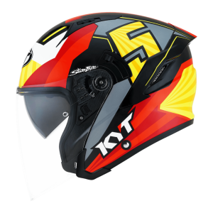 CAPACETE KYT NF-J JAUME MASIA 19 – Vermelho Amarelo e Cinza