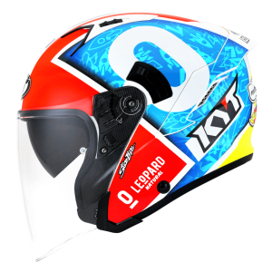 CAPACETE KYT NF-J DENNIS FOGGIA MISANO 2021 – Branco Azul Vermelho e Verde