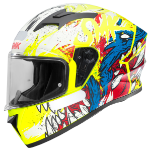 CAPACETE SMK STELLAR WERERWOLF MA 413 MATT – Amarelo Flúor, Azul e Vermelho