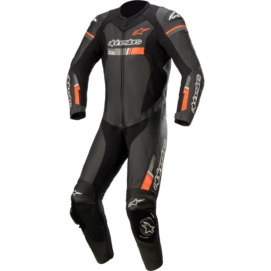 MACACÃO ALPINESTARS GP FORCE CHASER 1 PEÇA – Preto e Vermelho Flúor - Image 2