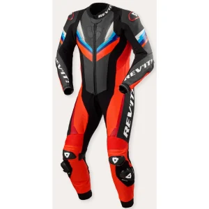 MACACÃO REV’IT QUANTUM 3 1 PEÇA – Vermelho Neon Preto e Azul