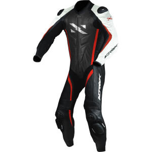 MACACÃO PARA MOTOCICLISTA NORISK NR SS RACING 1 PEÇA – Preto Branco Cinza e Vermelho