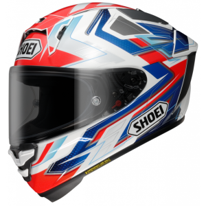 CAPACETE SHOEI X-SPR PRO ESCALATE TC-10 – Branco Vermelho e Azul