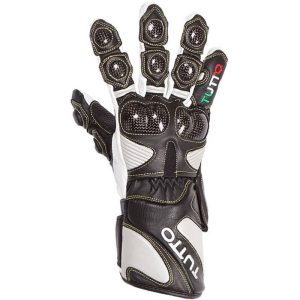LUVA TUTTO RACING CARBON KANGAROO – Branca e Preta