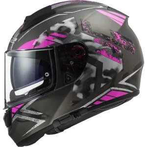 CAPACETE LS2 VECTOR EVO FF397 STENCIL MATT – Preto e Rosa