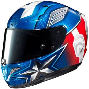 CAPACETE HJC R-PHA 11 PRÓ CAPITÃO AMÉRICA – Azul, Branco e Vermelho