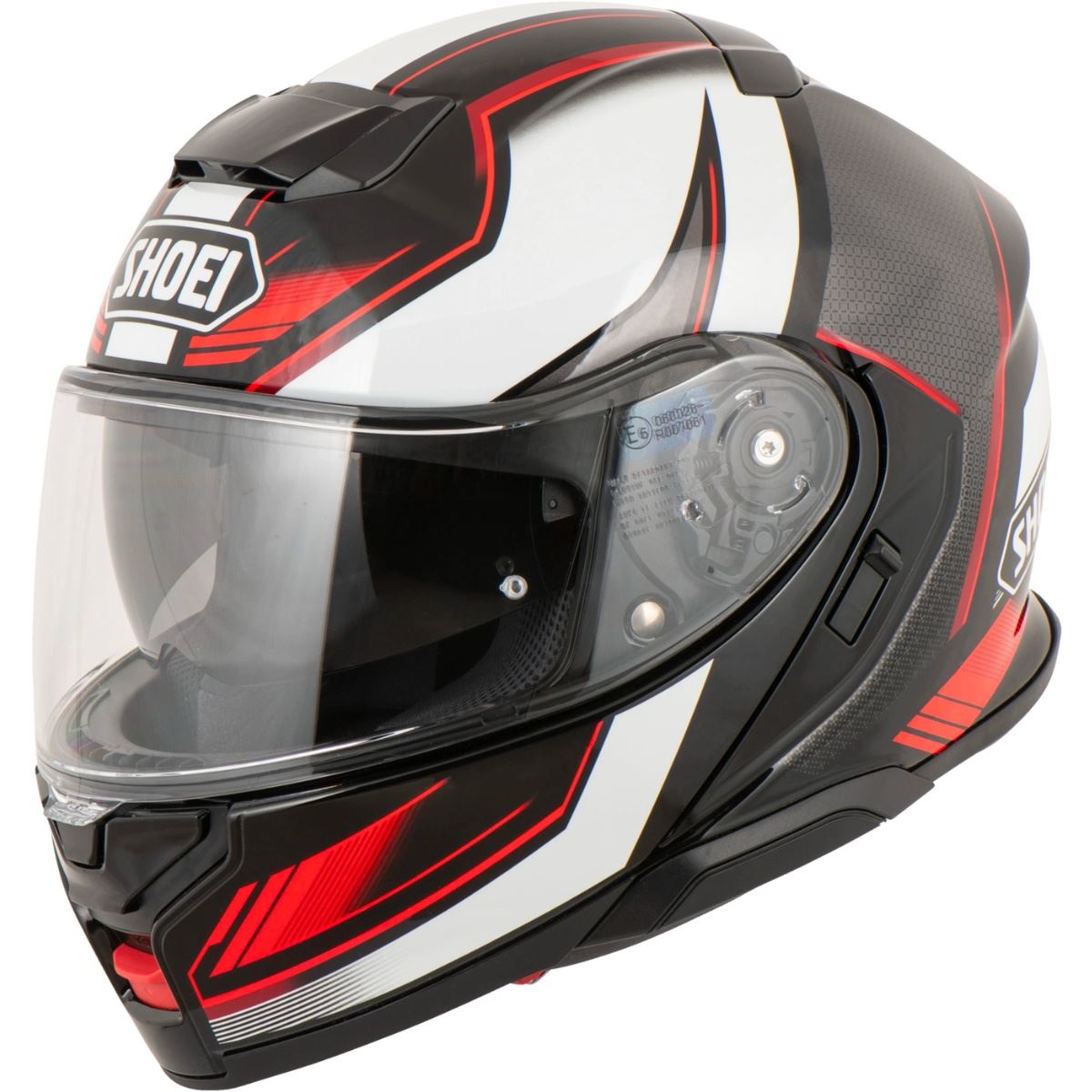 Capacete Shoei Neotec 3 Grasp TC- 5 Escamoteável – Branco Preto e Vermelho - Image 2