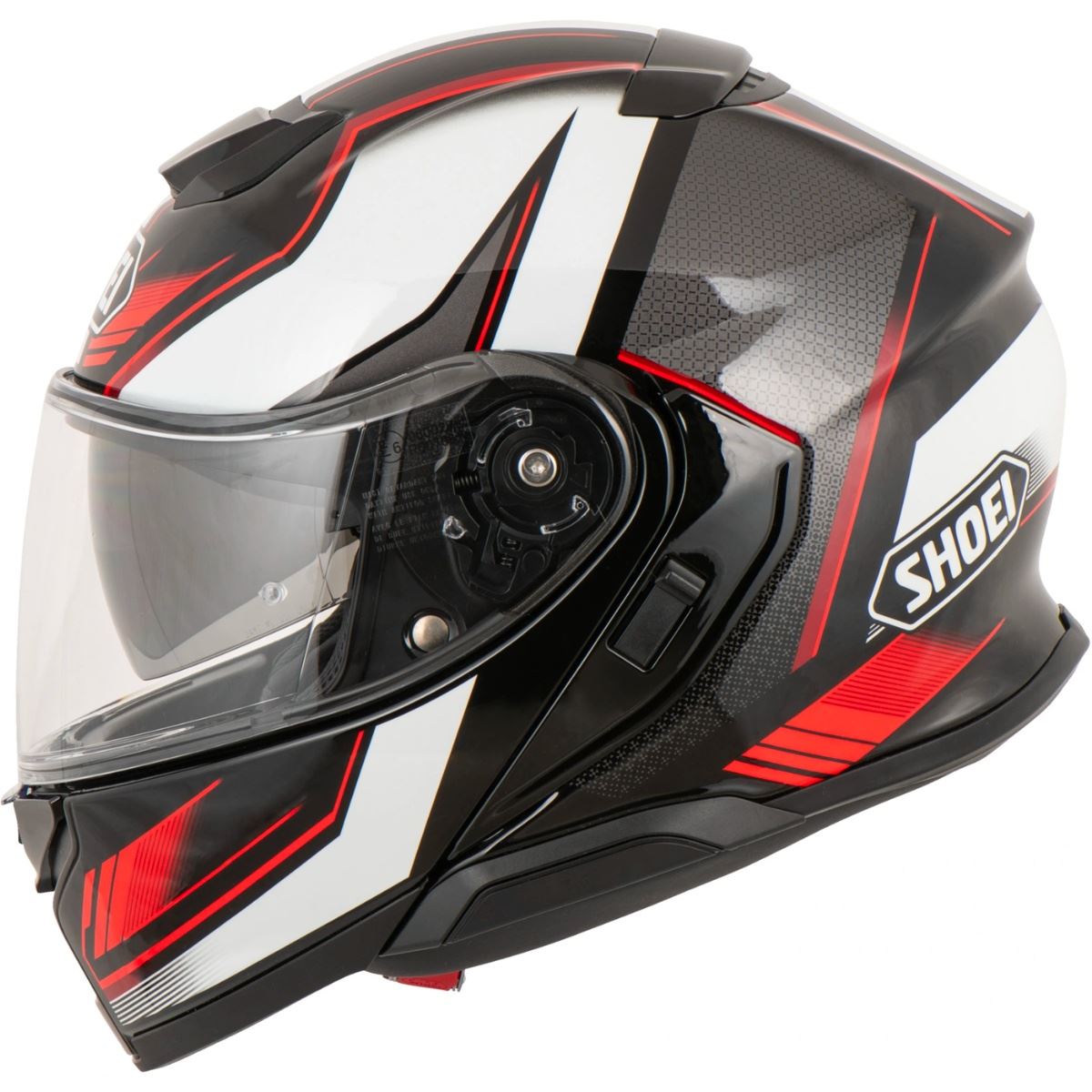 Capacete Shoei Neotec 3 Grasp TC- 5 Escamoteável – Branco Preto e Vermelho - Image 4