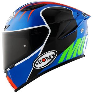 CAPACETE SUOMY TRACK-1 PECCO MUGELLO 22 – Azul Preto Verde Vermelho e Branco