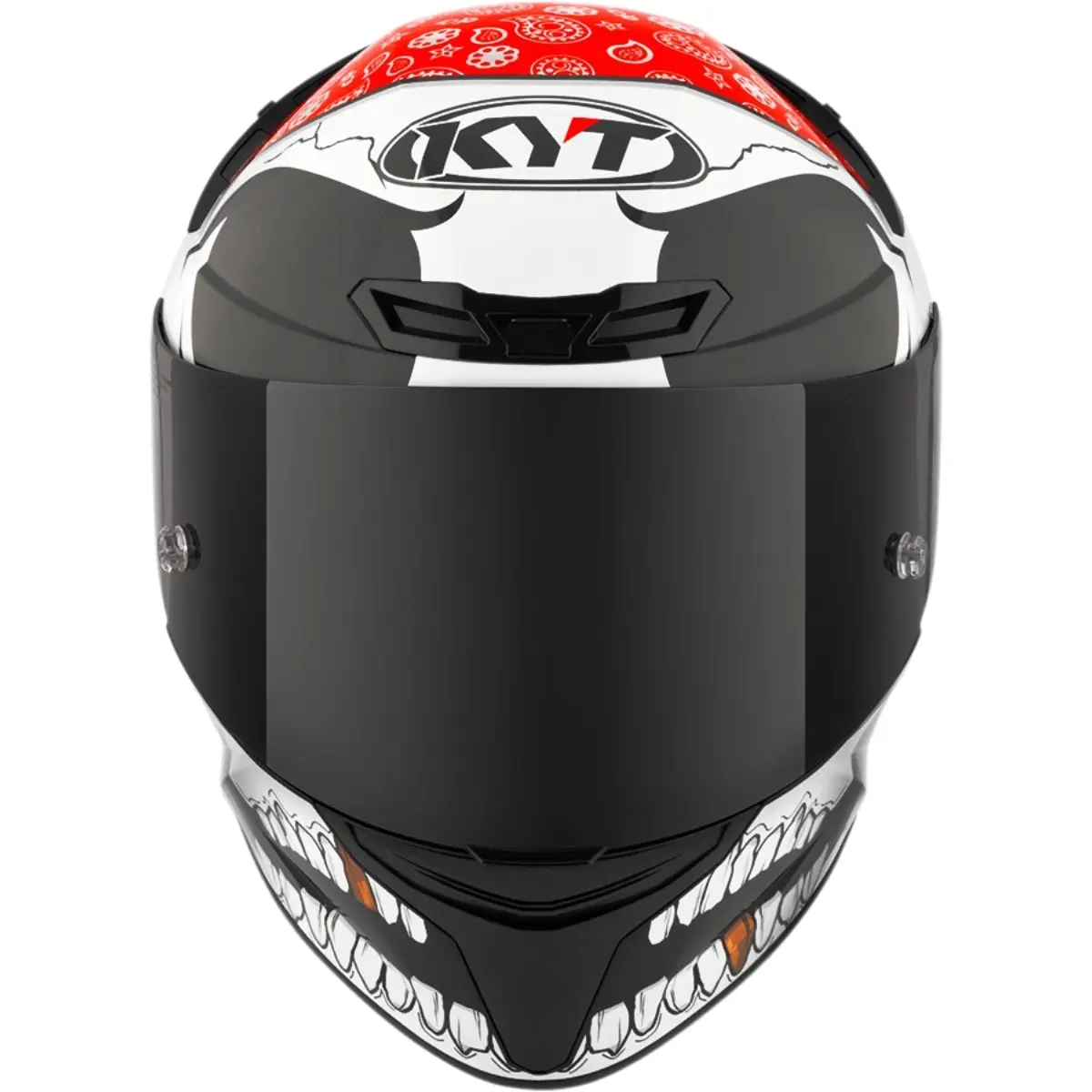 CAPACETE KYT TT COURSE PIRATE – Branco Preto e Vermelho - Image 3