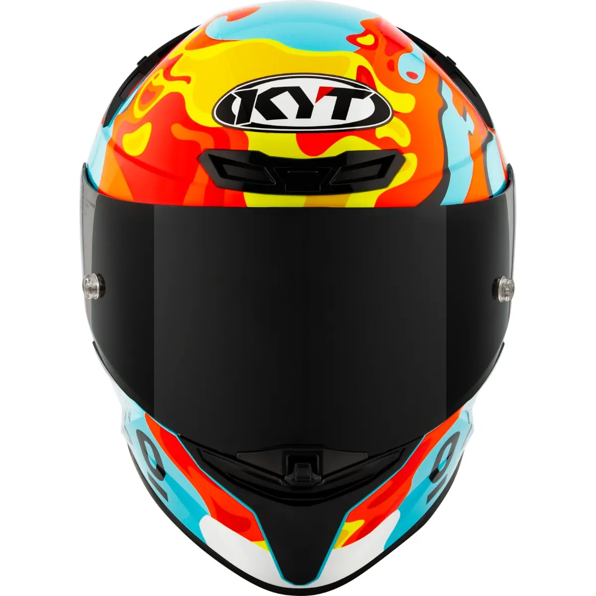 CAPACETE KYT TT REVO LEOPARD ARAGON – Azul Tiffany Vermelho e Amarelo - Image 6