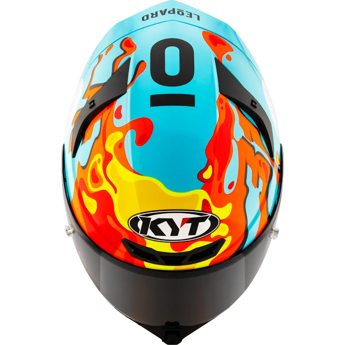 CAPACETE KYT TT REVO LEOPARD ARAGON – Azul Tiffany Vermelho e Amarelo - Image 7