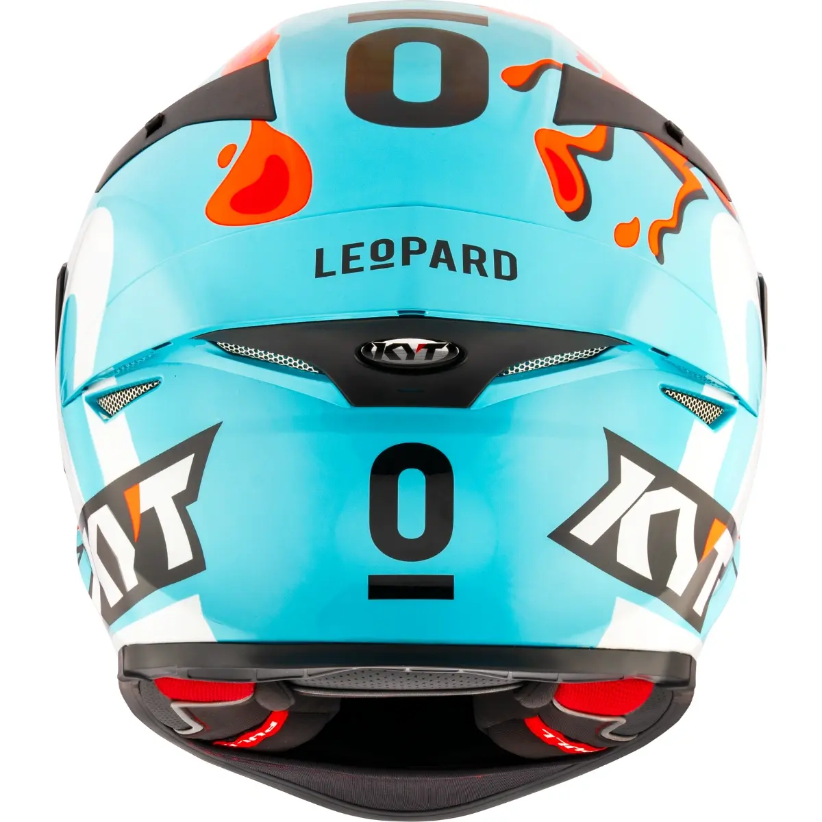 CAPACETE KYT TT REVO LEOPARD ARAGON – Azul Tiffany Vermelho e Amarelo - Image 5
