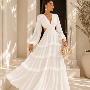 Vestido Longo Costas Aberta