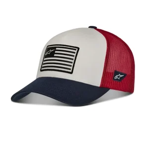 BONÉ ALPINESTARS FLAG SNAPBACK – Branco Azul Marinho e Vermelho