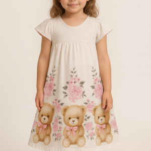 VESTIDO MC INF URSINHO FLORES 4AO8 REF2001001 TAMANHO 6