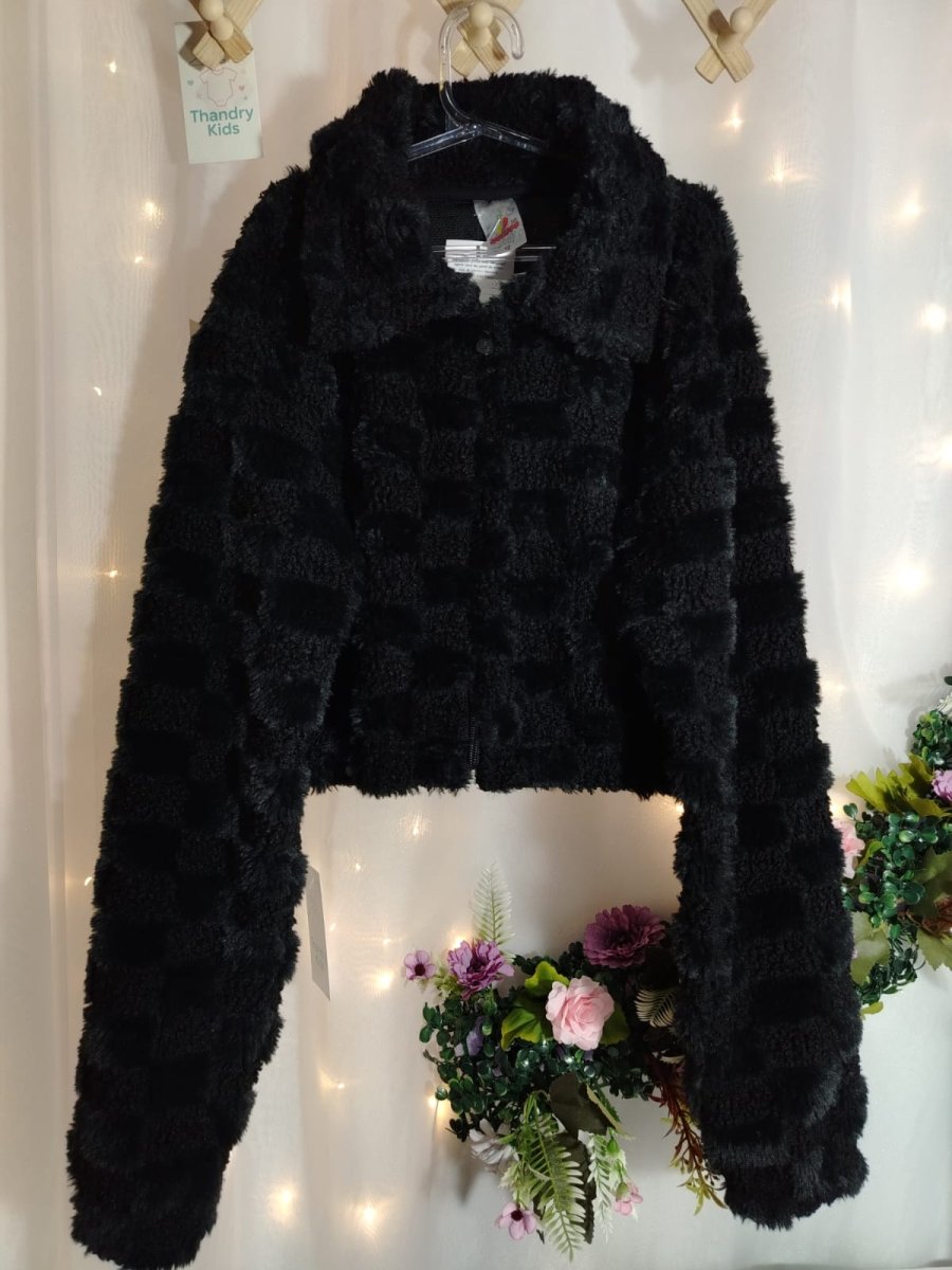 Jaqueta Infantil Plush Xadrez preto – Malhas Isensee - Image 3