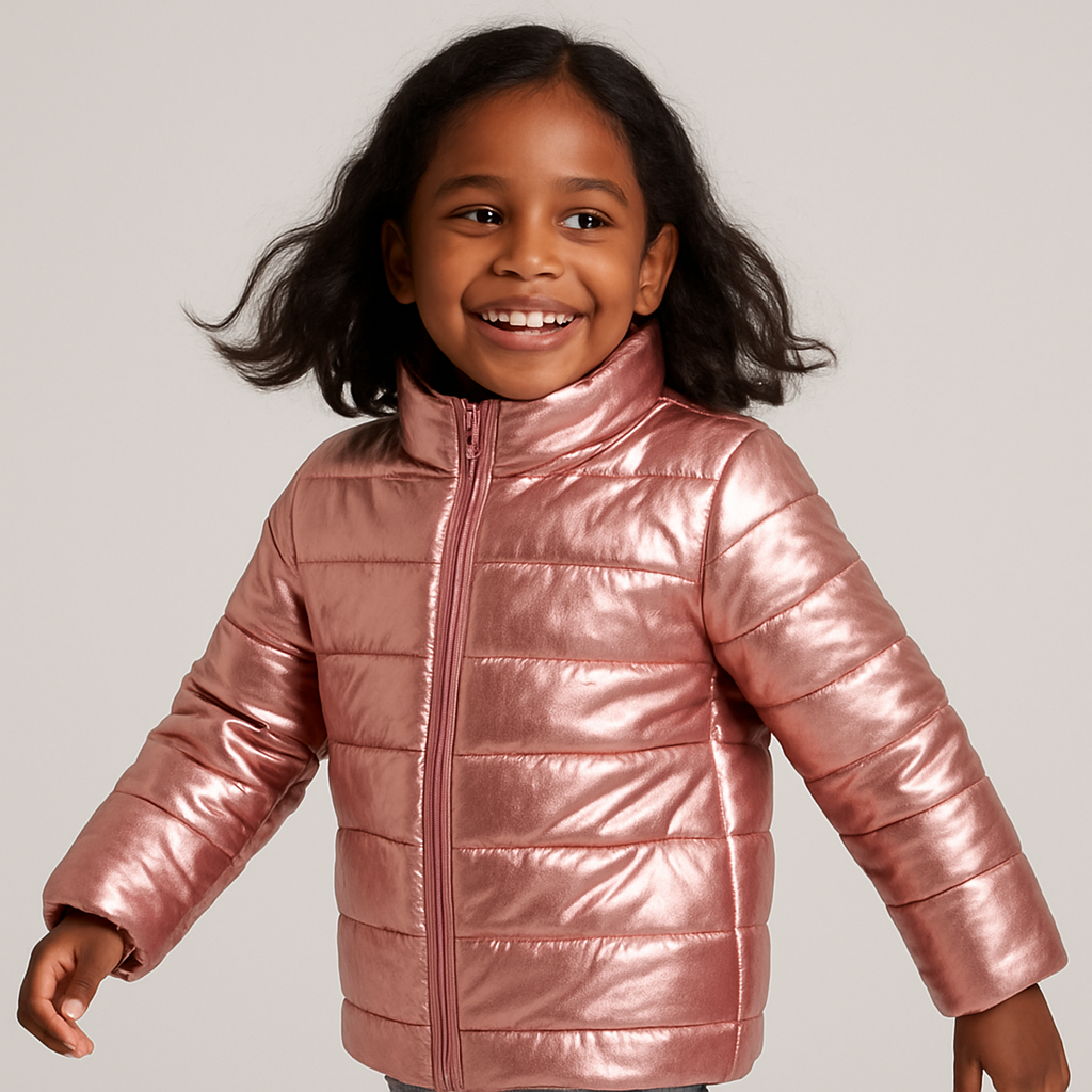 Jaqueta Infantil Metalizada Rosa 22756 Tamanho 4 - Image 2