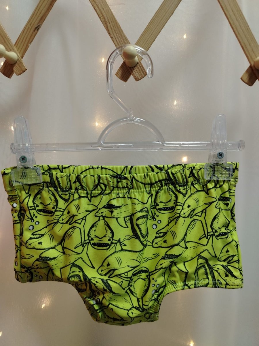 Sunga Infantil Boxer Tubarão 12627Verde Neon Tamanho 4 - Image 4