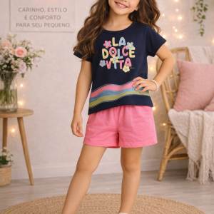 CONJ FEM JUV MC SHORTS MOLETOM 251965