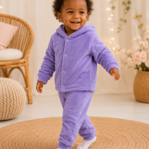 Conjunto Infantil Plush do claudecir Roxo com Capuz TAMANHO 3