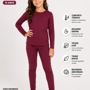 CONJUNTO TERMICO BLUSA E CALCA 30840J PHO Kids 30840J 10 anos