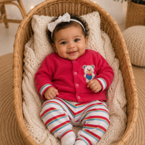 Conjunto Infantil  Soft Pink Ursinho 6 a 9 Meses 002 TAMANHO M