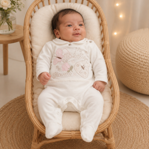 Macacão Bebê Off White Little Flowers 700 Tamanho RN