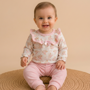Conjunto Bebê Body e Calça Plush Ursinha 6982 -Tamanho M