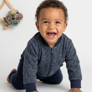 Conjunto Infantil Moletom Texturizado Azul Marinho Isensee 25208 Tam. P