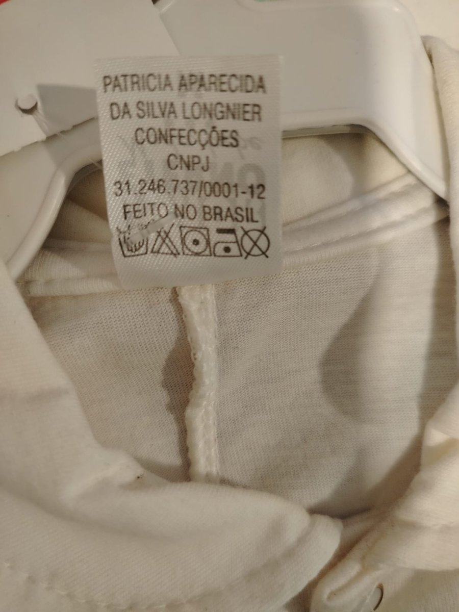 Macacão Longo Feminino Off White Bordado Floral com Laços Amor Eterno Ref. 7000 Tam M - Image 5