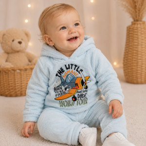 Conjunto Bebê Soft Avião Azul Claro Gui Confecções Ref. 13 Tam P