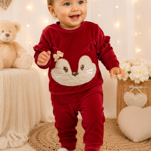 Conjunto Infantil Plush Cherry Vermelho Cereja Baby Doces Momentos Ref. 6956 Tam G