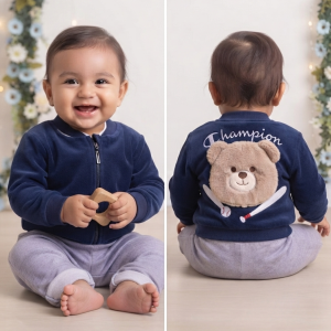 Macacão Bebê Plush com Jaqueta Urso Manu Baby’s Ref. 172 -M