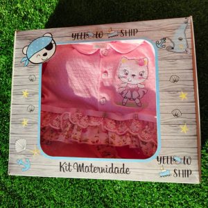 Saída Maternidade Yellow Ship Gatinha Rosa 1031 Tamanho P