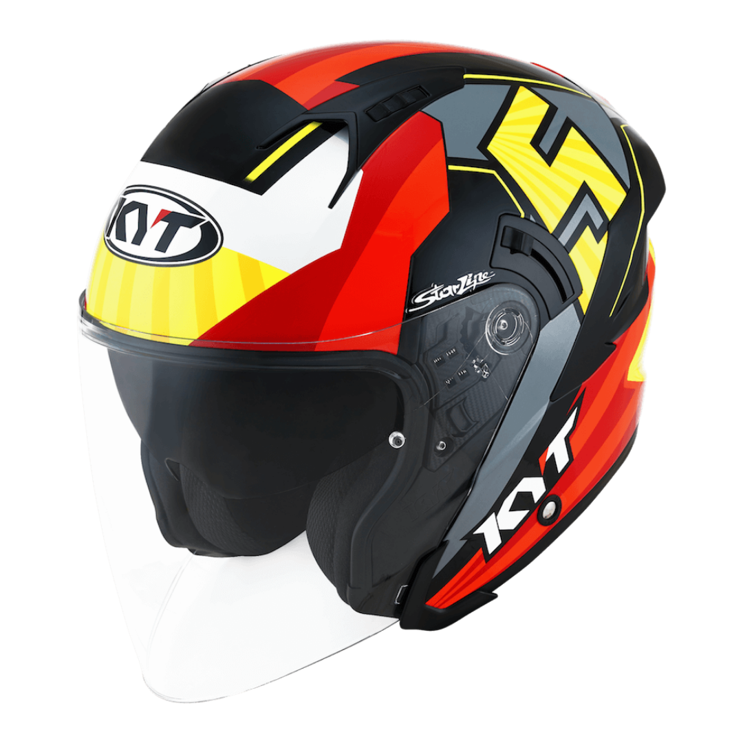 CAPACETE KYT NF-J JAUME MASIA 19 – Vermelho Amarelo e Cinza - Image 3