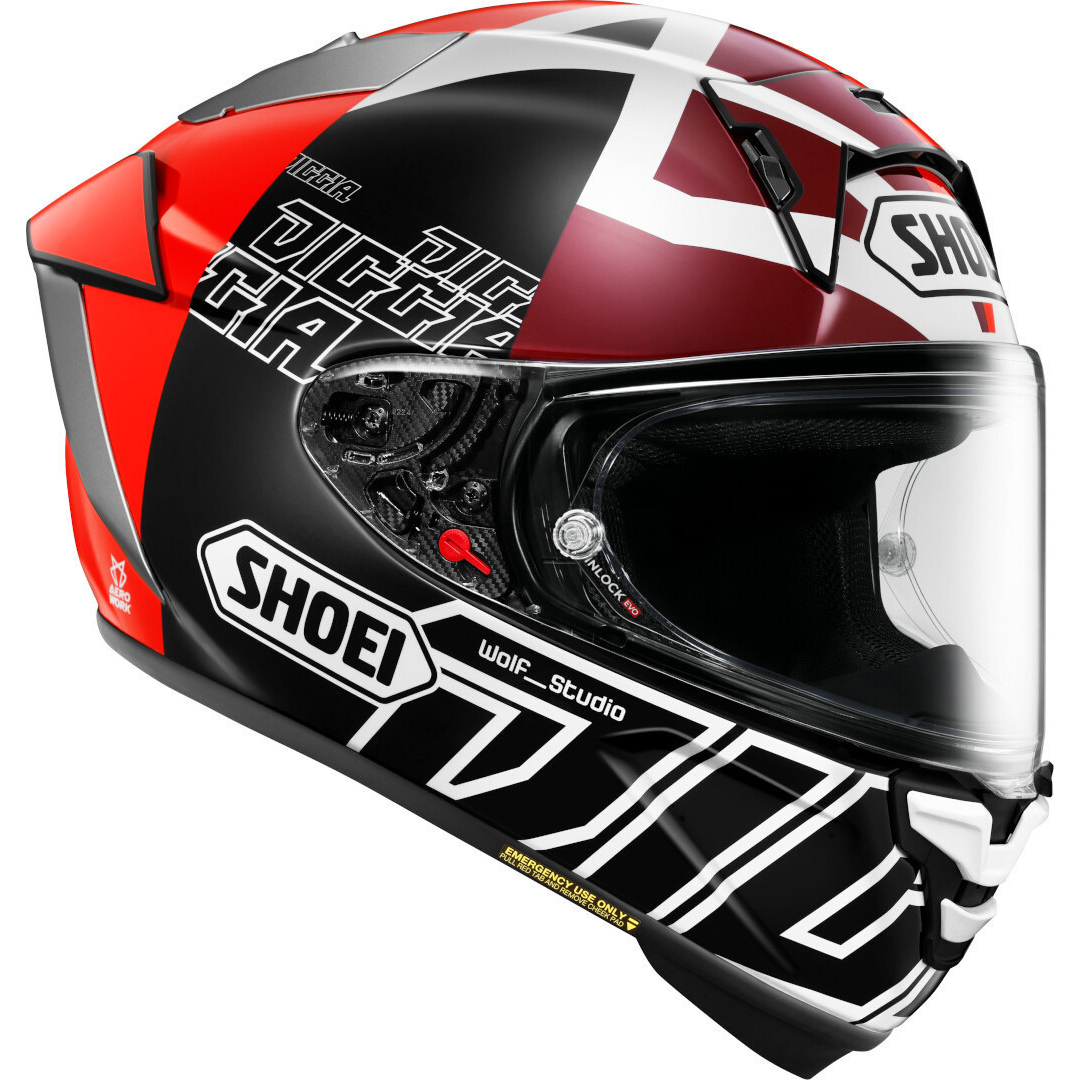 CAPACETE SHOEI X-SPR PRO DIGGIA 2 TC-1 – Preto Vermelho e Branco - Image 3