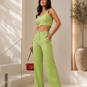 Conjunto Social com Cropped Alça Grossa